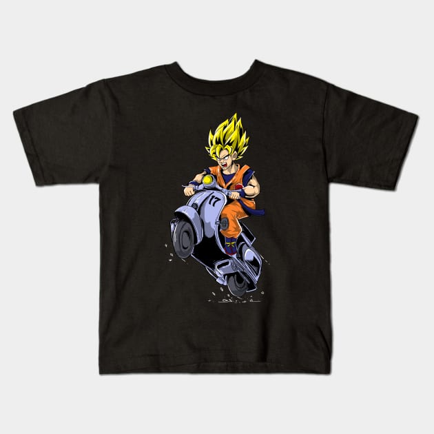 Goku Racer Kids T-Shirt by Fakinhouwer